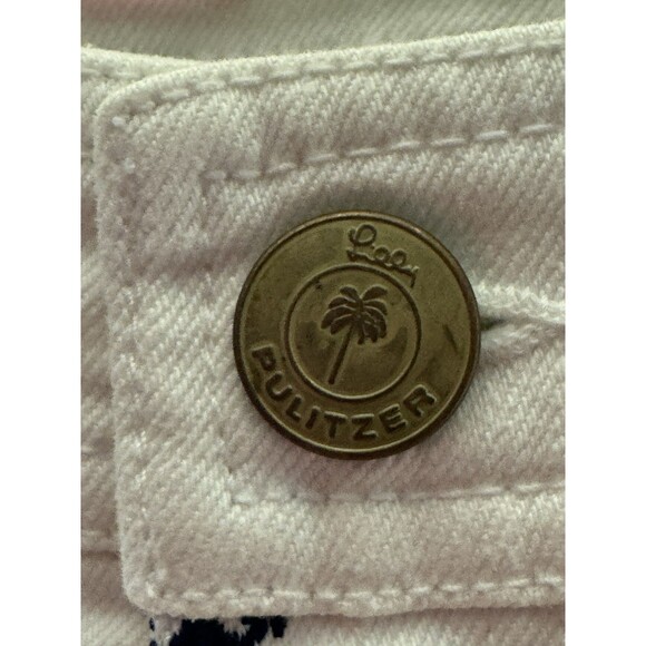 Lilly Pulitzer Sailor Pants Womens 8 White Anchor Embroidered Nautical Preppy - Picture 6 of 13